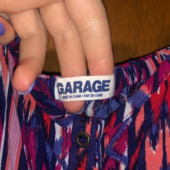 Garage Aztec Tribal Print Tie Front Tank Top Small - Picture 6 of 8